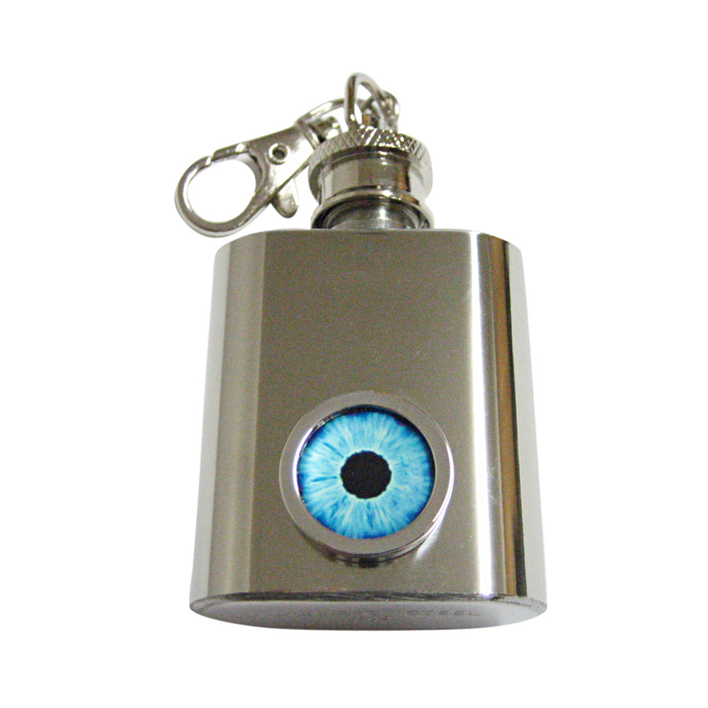 Blue Eye Design Keychain Flask